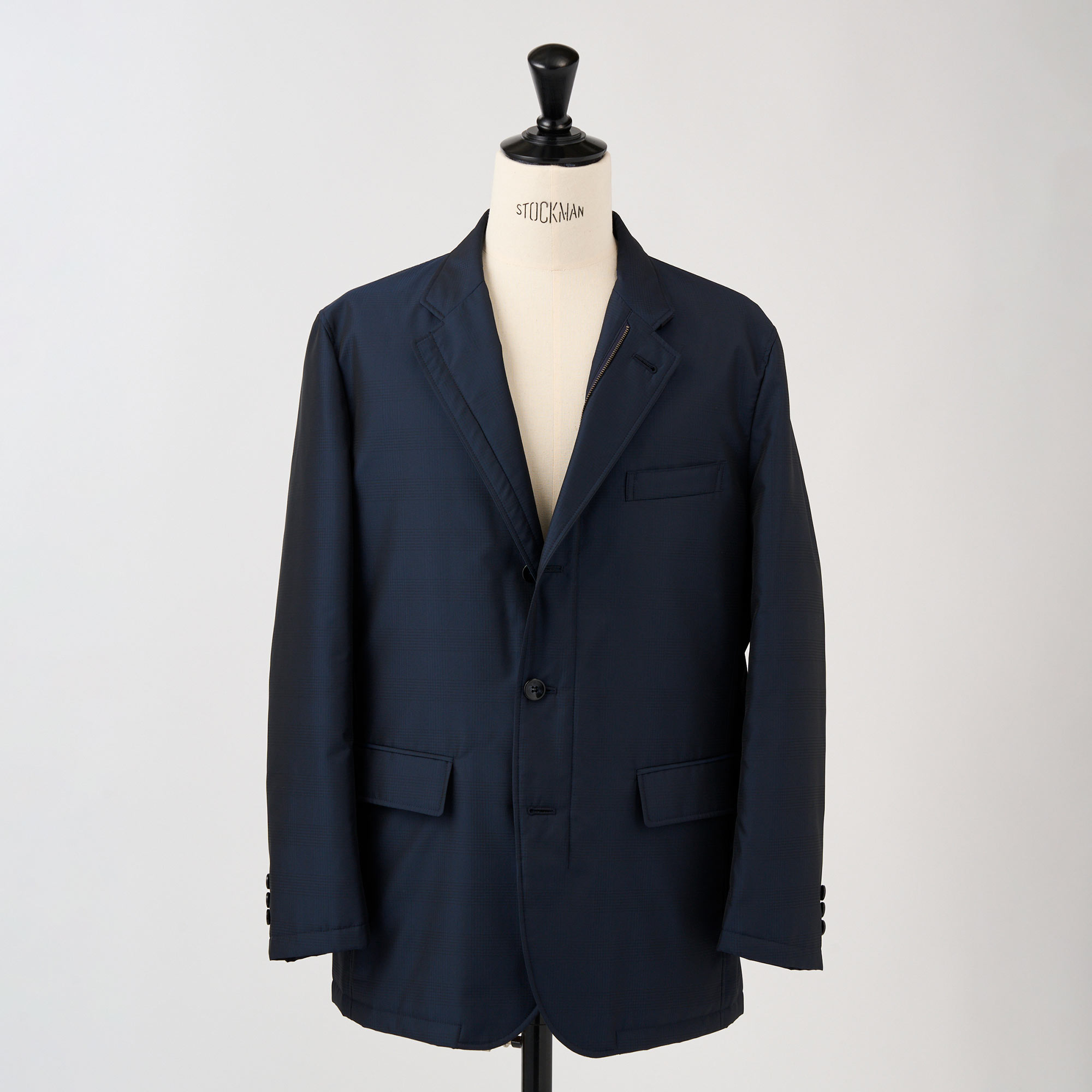 グレンチェック撥水ジャケット（ネイビー）