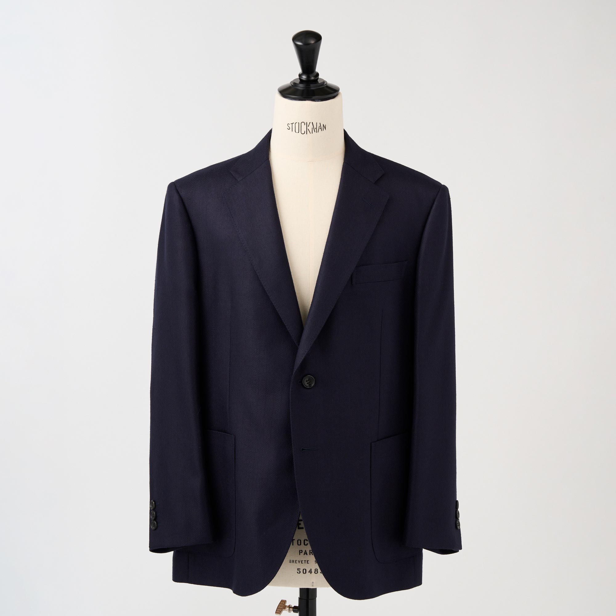 シルクヘリンボーンジャケット（ネイビー）