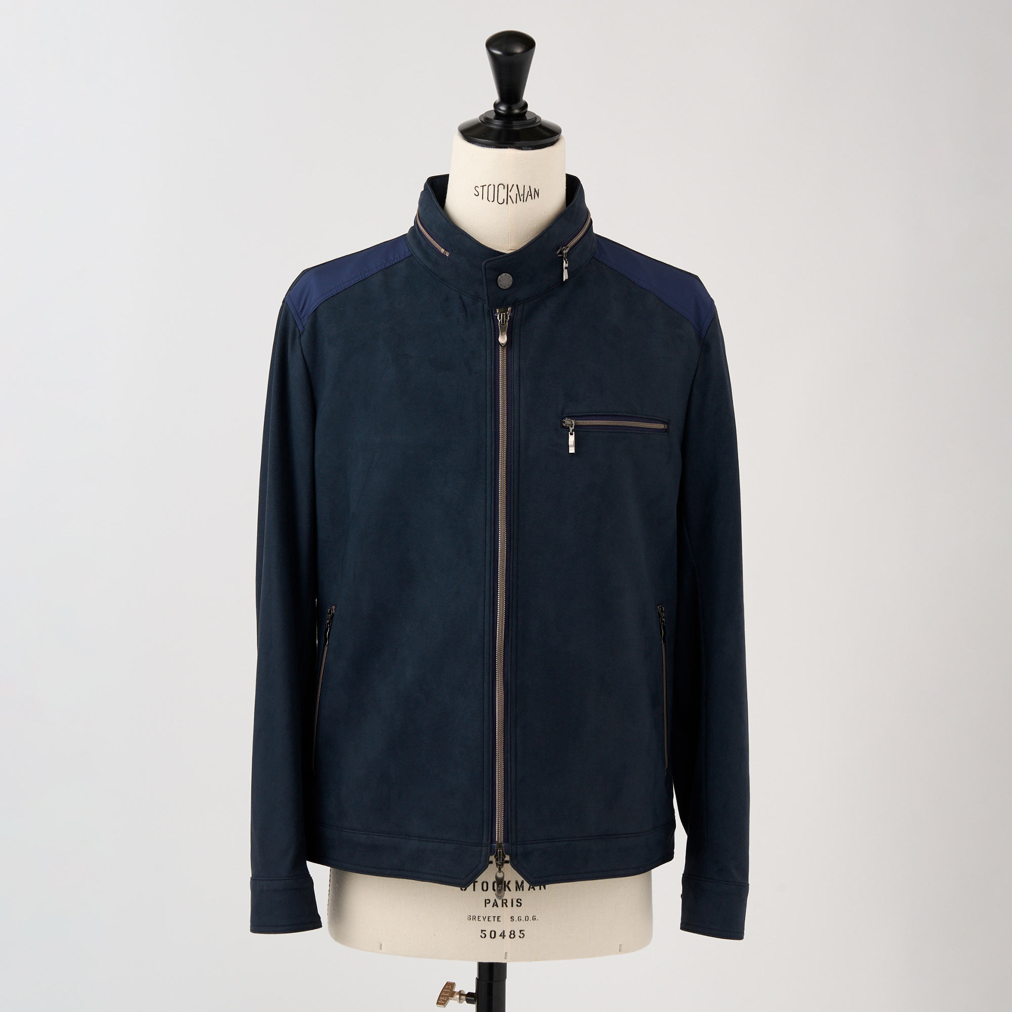 フェイクスウェード　ドライビングブルゾン（ネイビー）