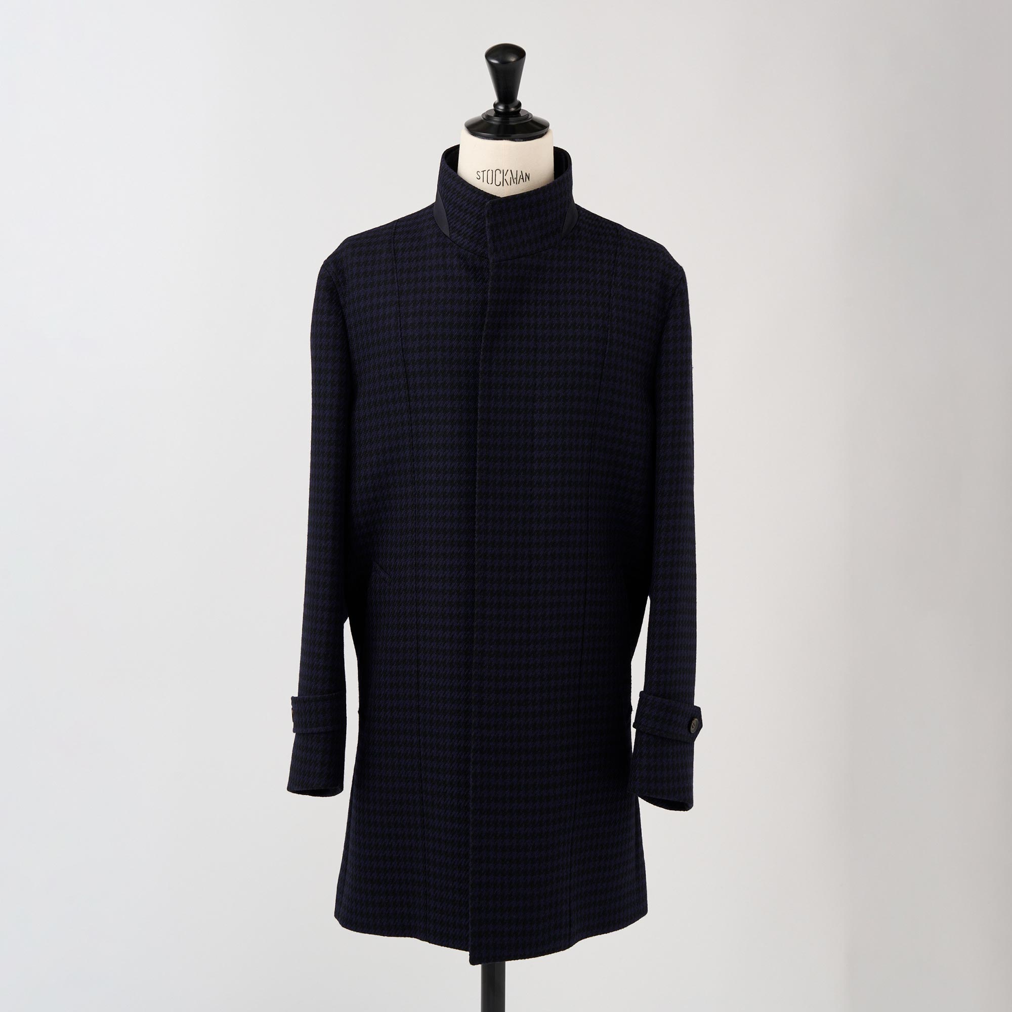 ウールスタンドカラーコート（ネイビー）