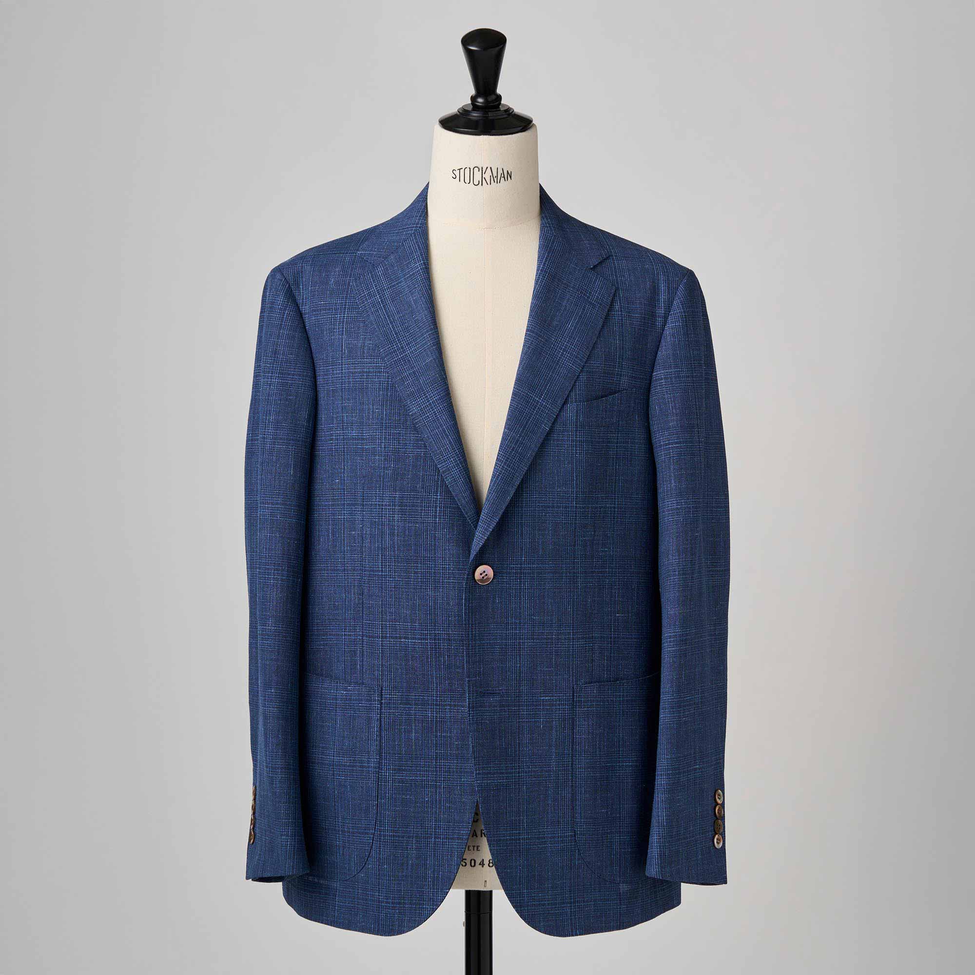 ネイビー ウールシルクリネン ジャケット