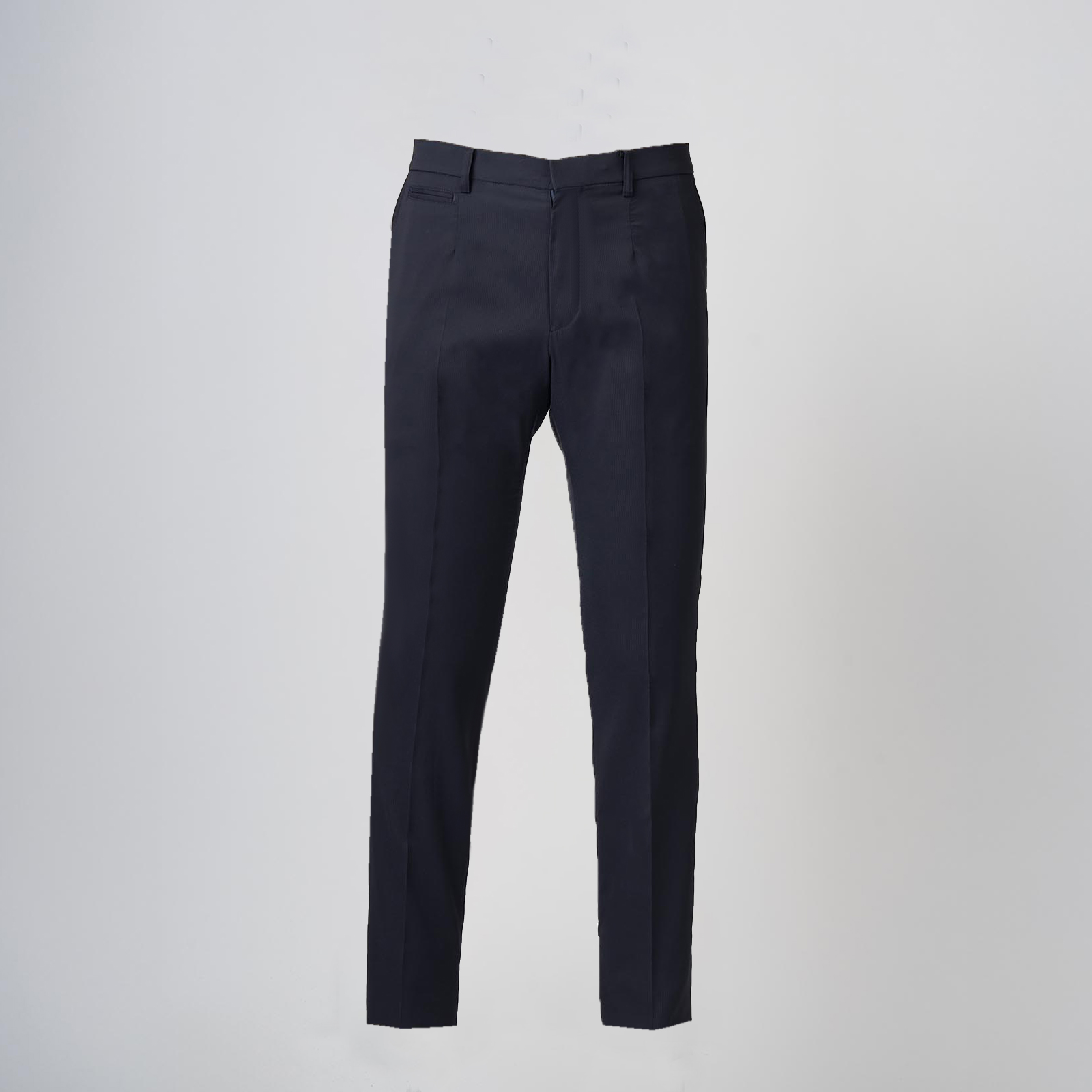 ネイビーストレッチポリエステル スラックス