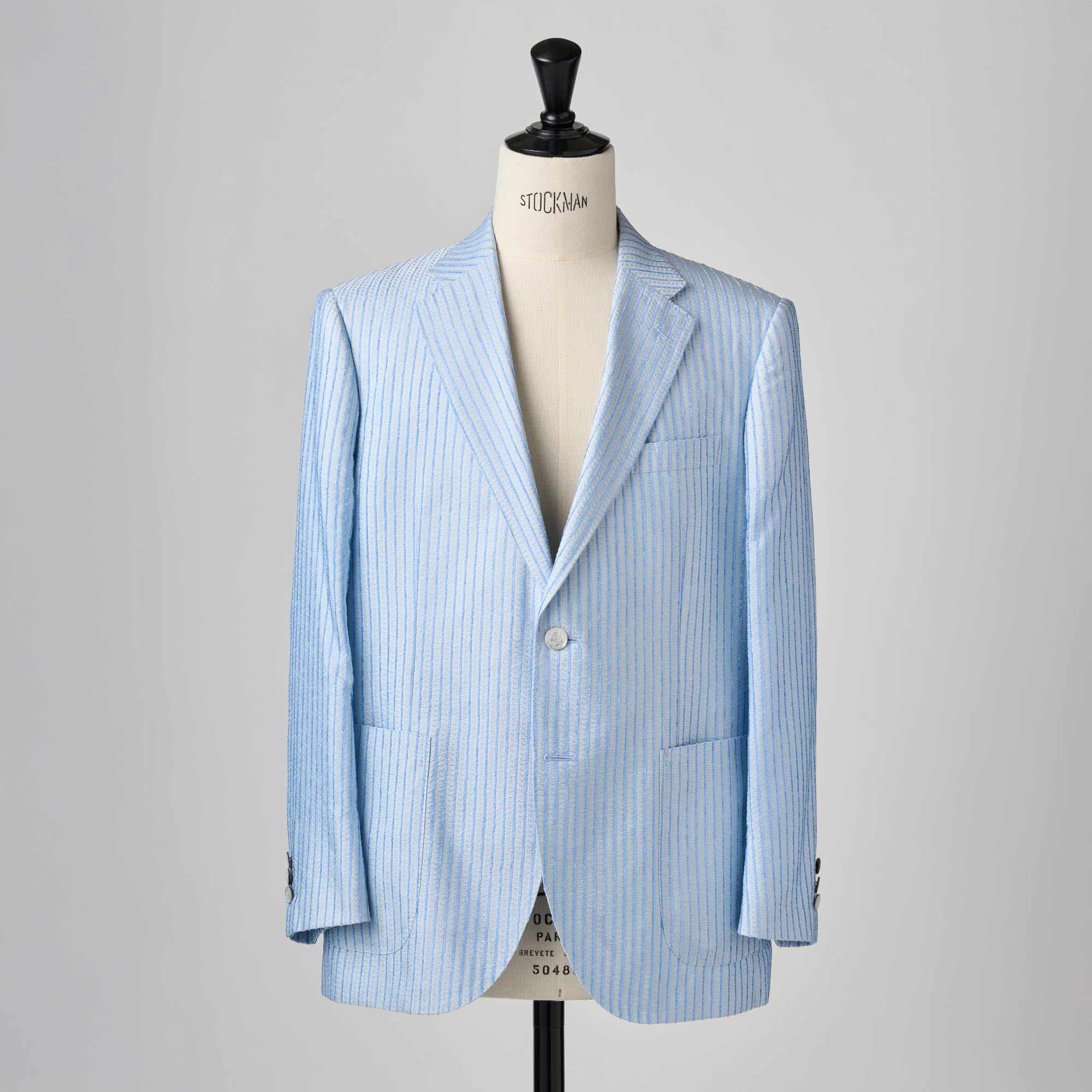 サックスブルー シルクモール ジャケット