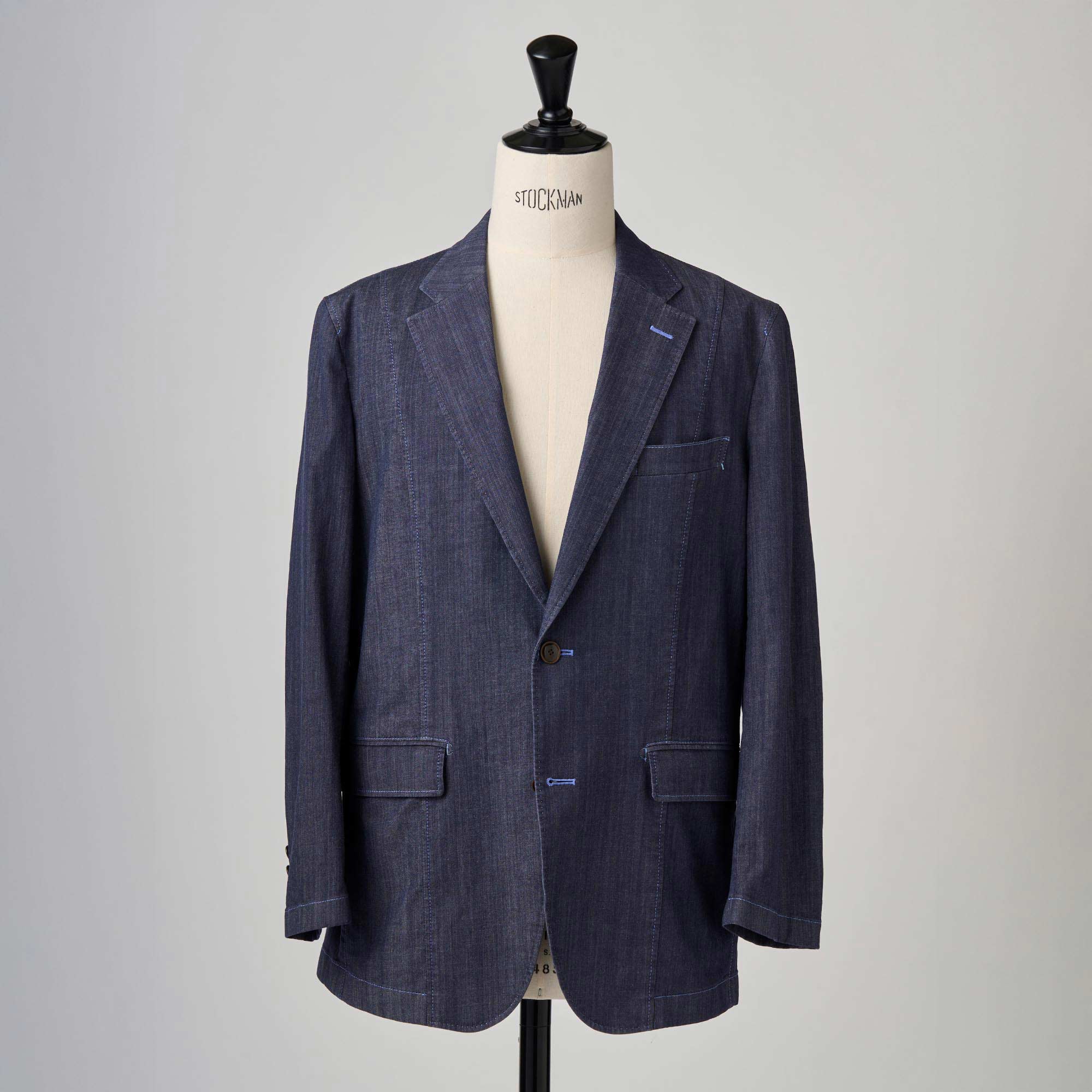 インディゴストレッチデニム ガーメントウォッシュ ジャケット