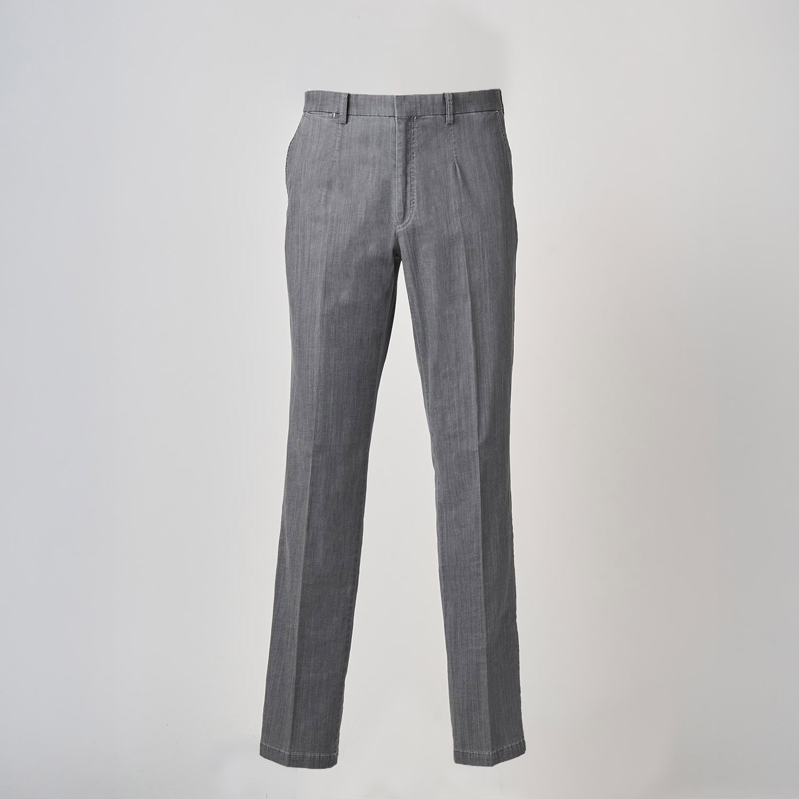 6オンス ストレッチデニムガーメントウォッシュ スラックス（ブラック）