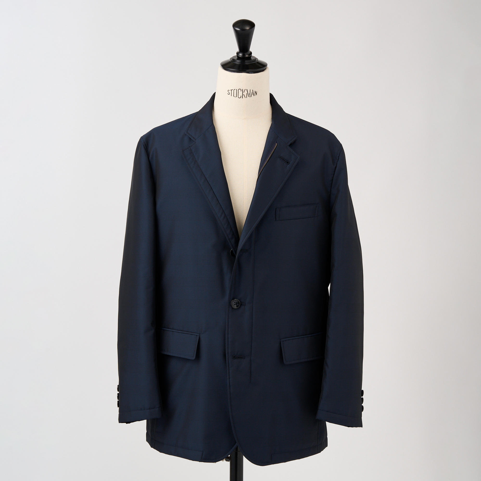 グレンチェック撥水ジャケット（ネイビー）