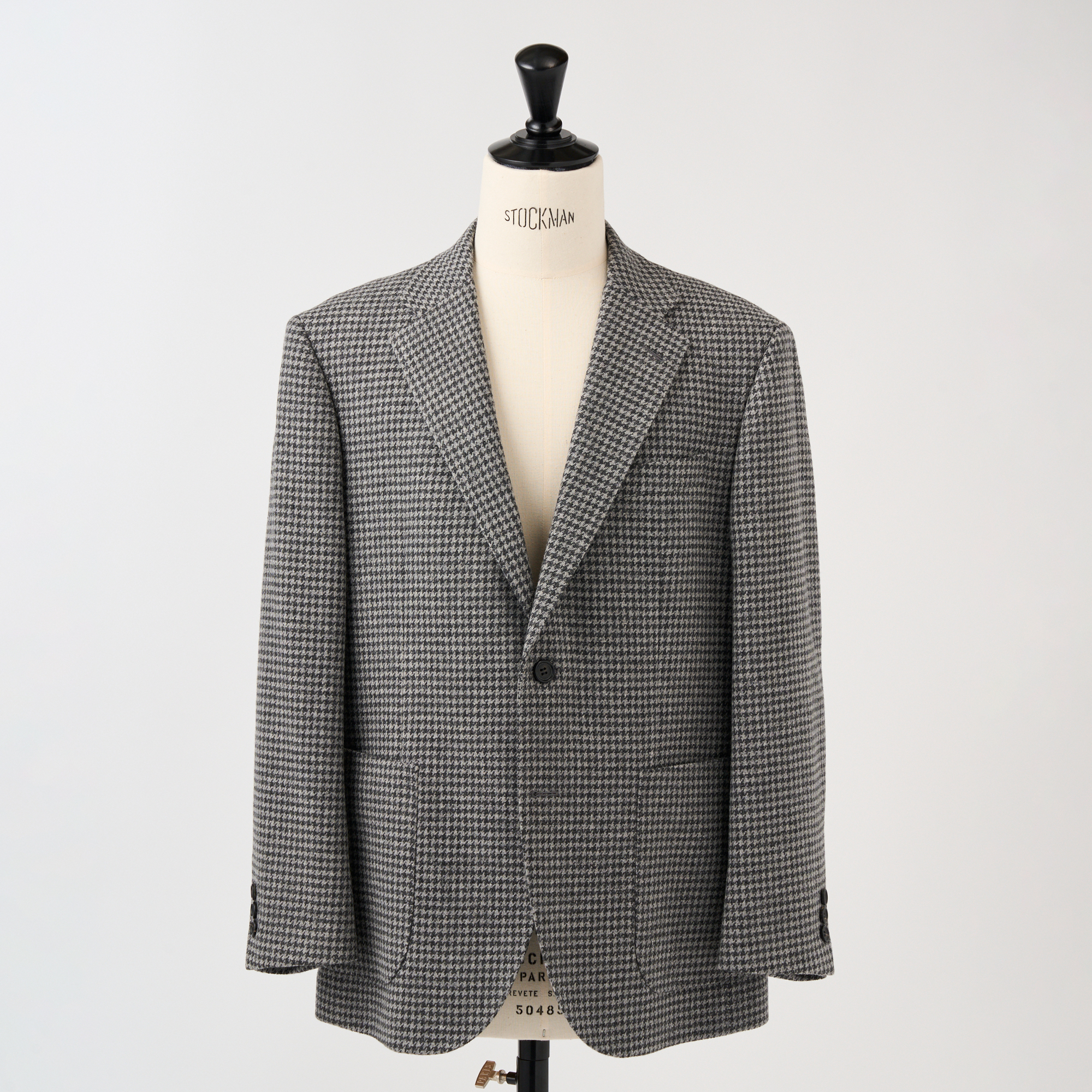 千鳥格子柄ツイードジャケット（グレー）
