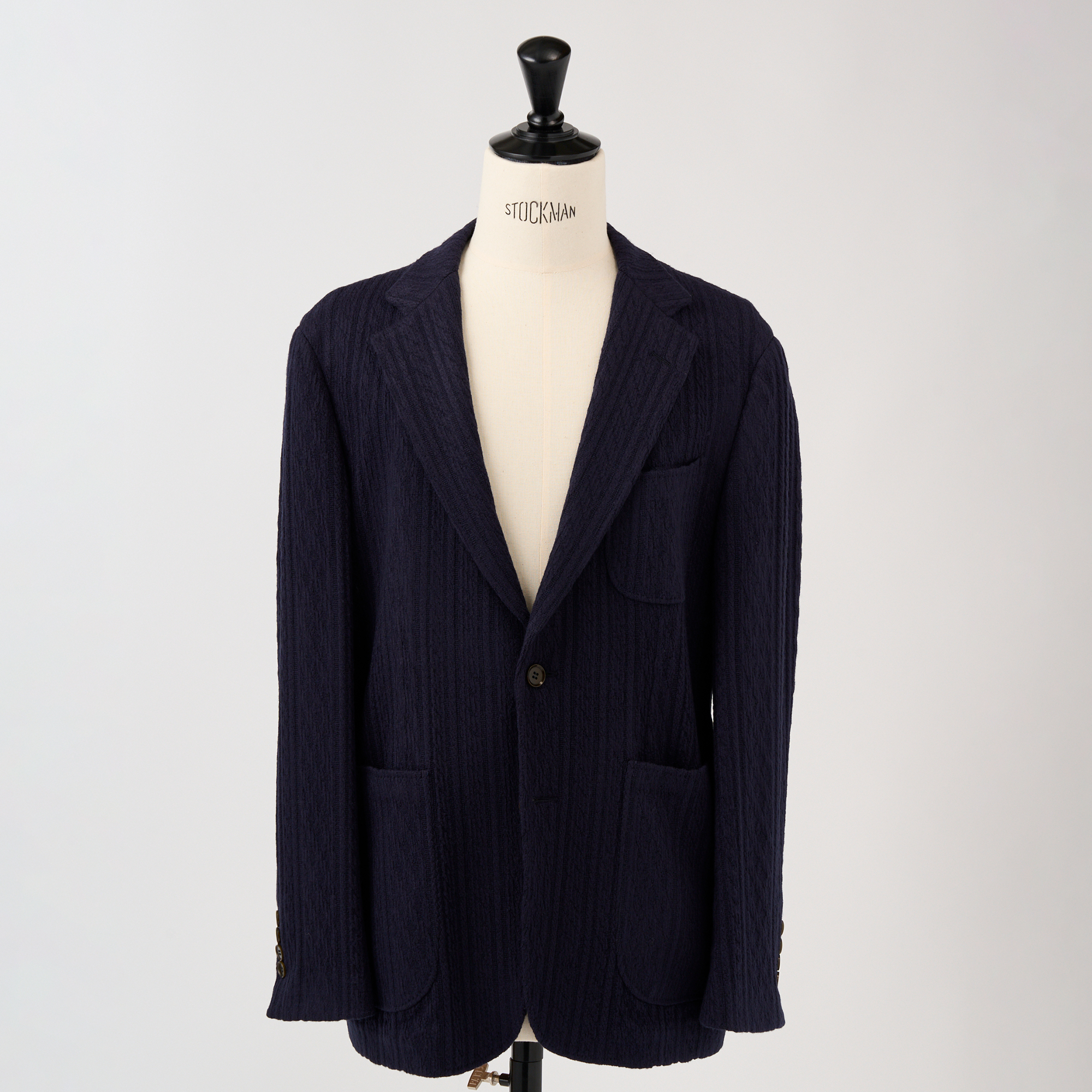 ケーブル編みニットジャケット（ネイビー）