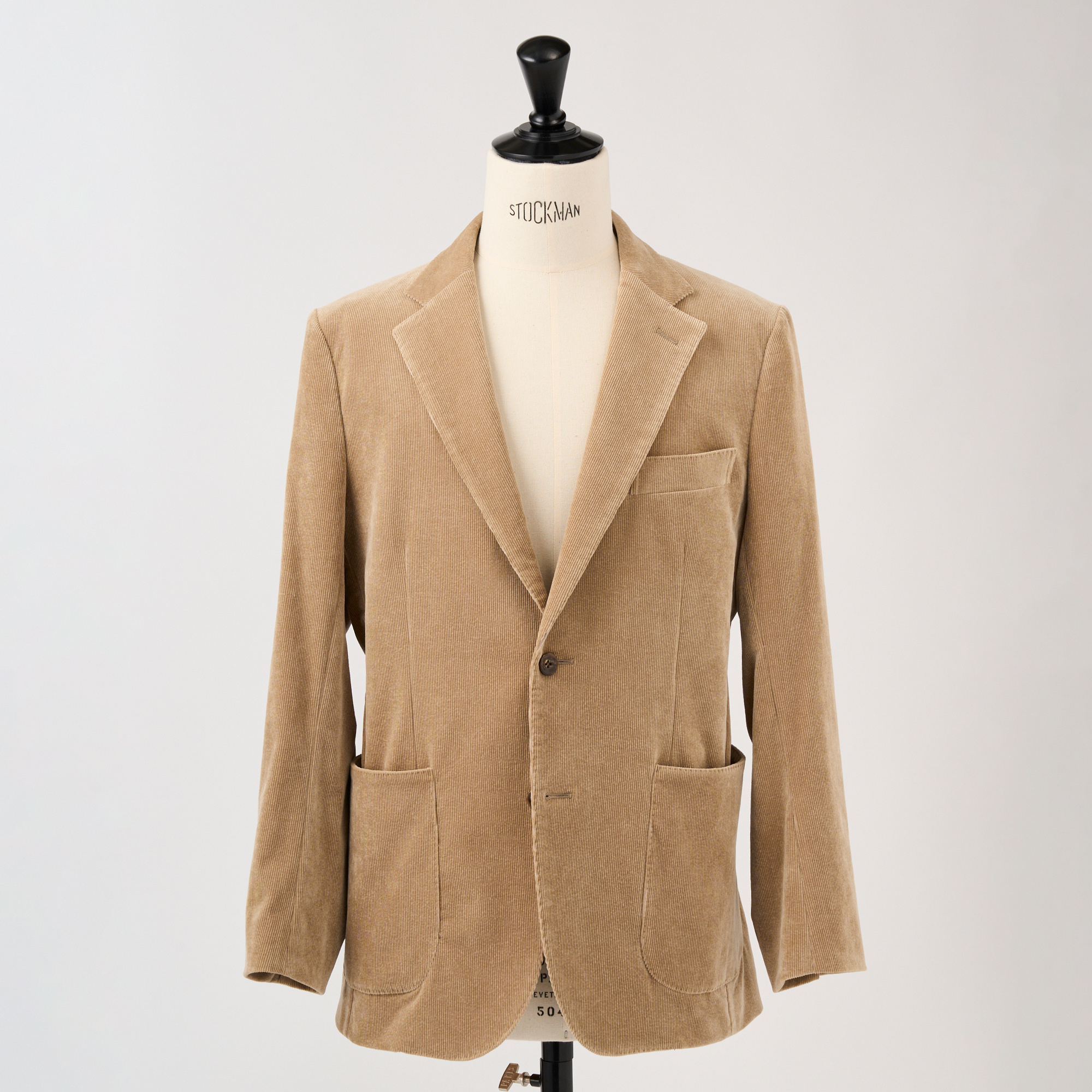 シャンブレーストレッチコーデュロイジャケット（ベージュ）